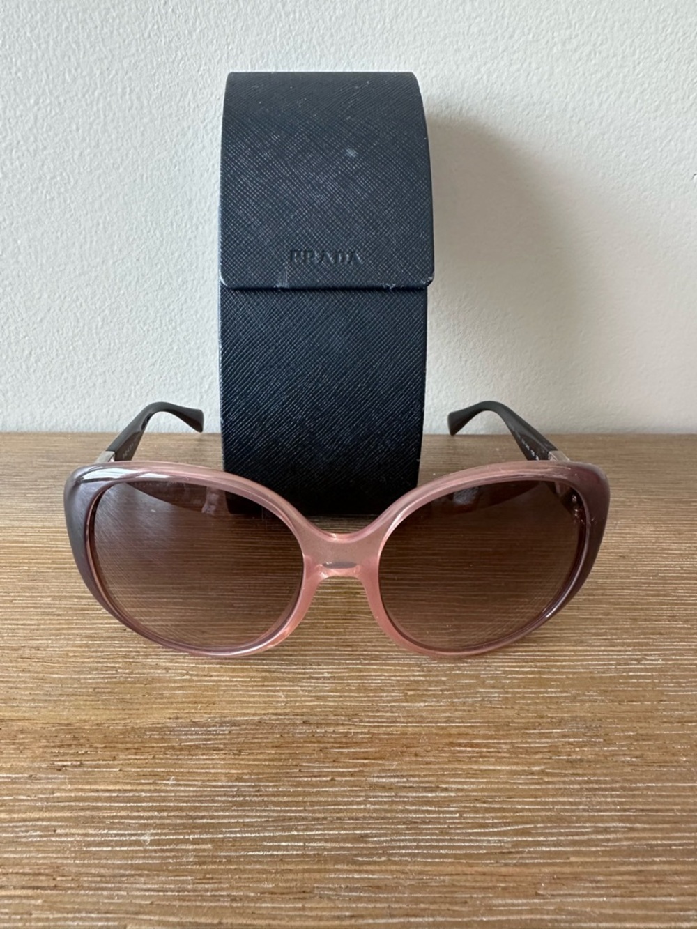 ✨ PRADA Oversized Minimalist Sunglasses • Deep Burgundy Wine • SPR 15O